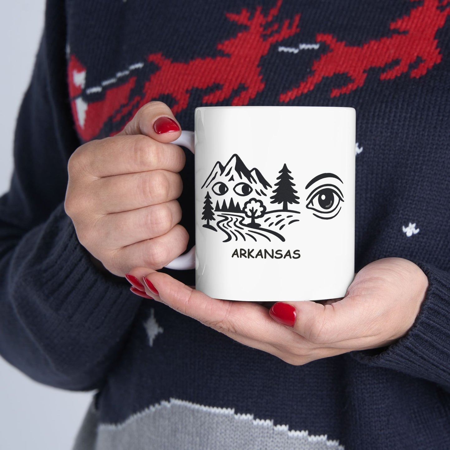 "In Arkansas, the hills have eyes, and the rivers have stories." Ceramic Mug - 13350