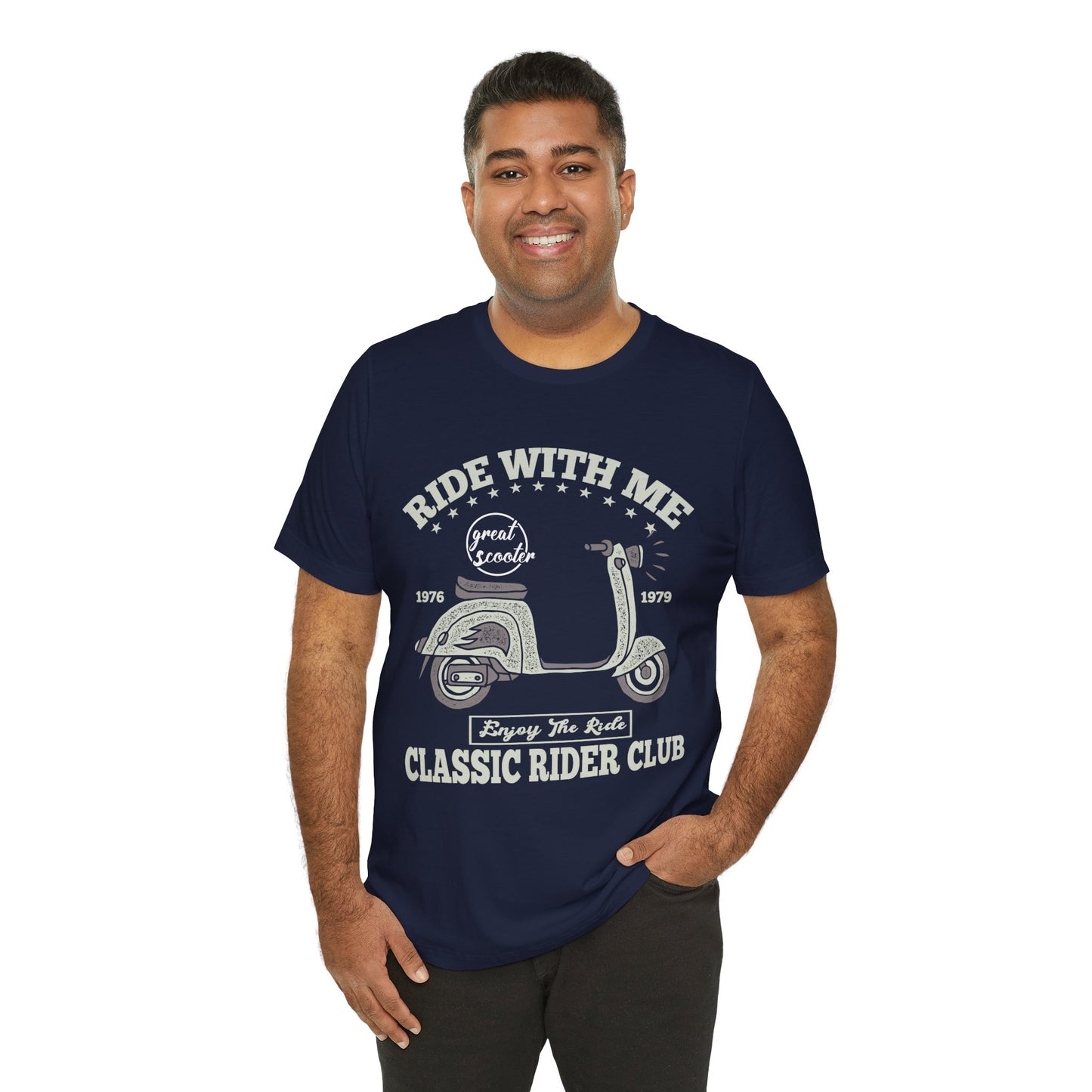 Ride With Mt, Great Scooter - Unisex Jersey Short Sleeve Tee - 13215