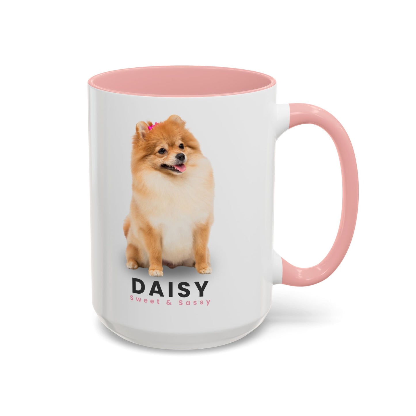 Personalized Pomeranian Mug – Custom Dog Name Photo Accent Coffee Cup | Gift for Dog Mom (11oz / 15oz) - 14828