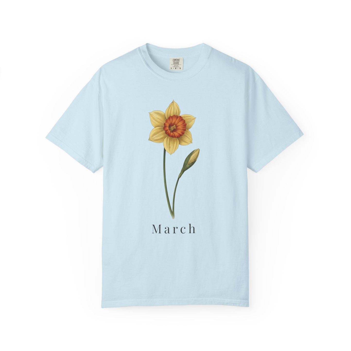 March Birth Flower T-Shirt – Daffodil Floral Birthday Tee for Women - 14793