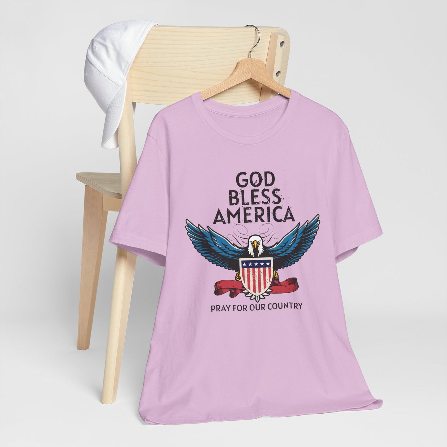 God Bless America Unisex Tee | Patriotic Shirt, American Eagle Design, Casual Wear, Independence Day, Gifts for Veterans - 13786