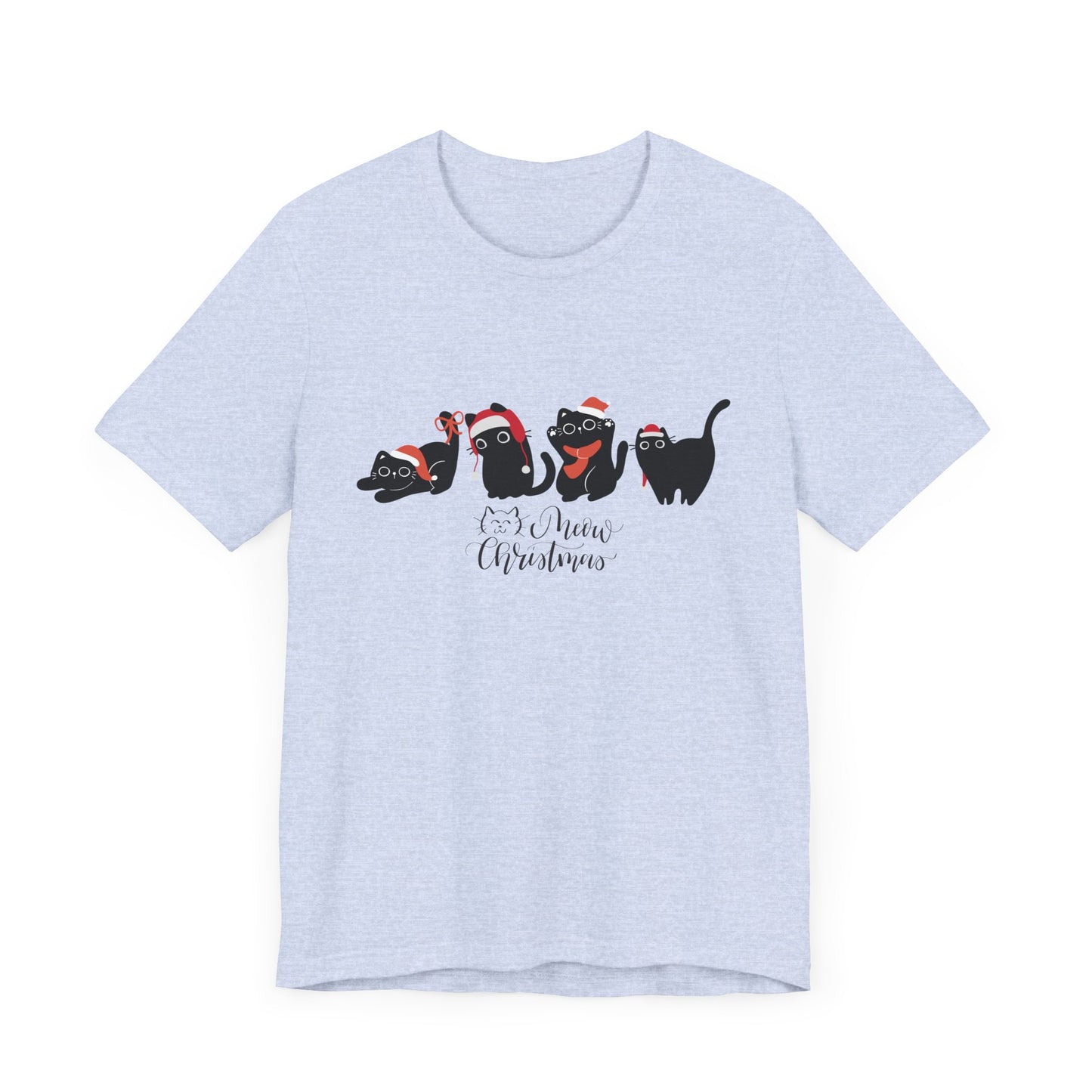 Black Cats, Meow Christmas - Unisex Jersey Short Sleeve Tee - 10076