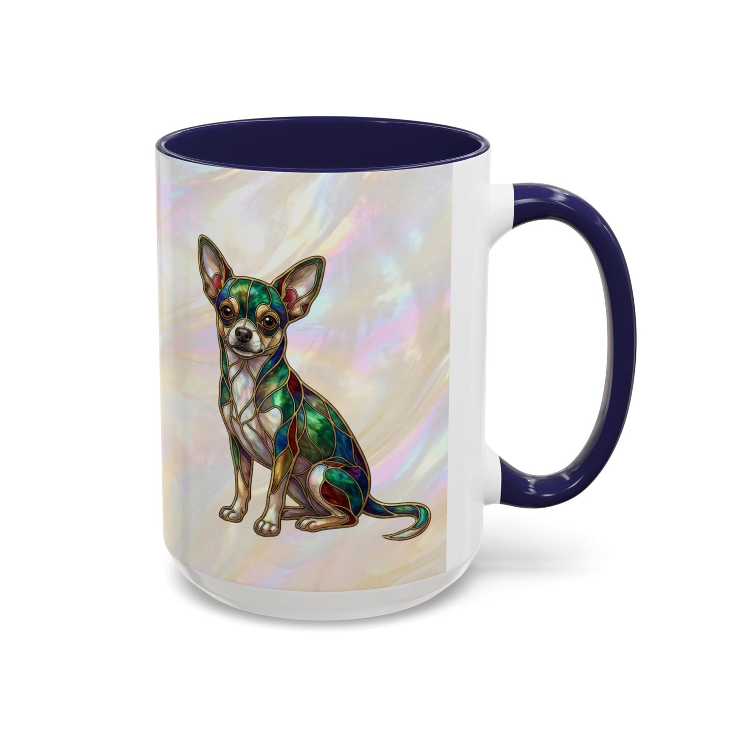 Chihuahua Accent Coffee Mug -Stained Glass Style (11/15oz) - 14625