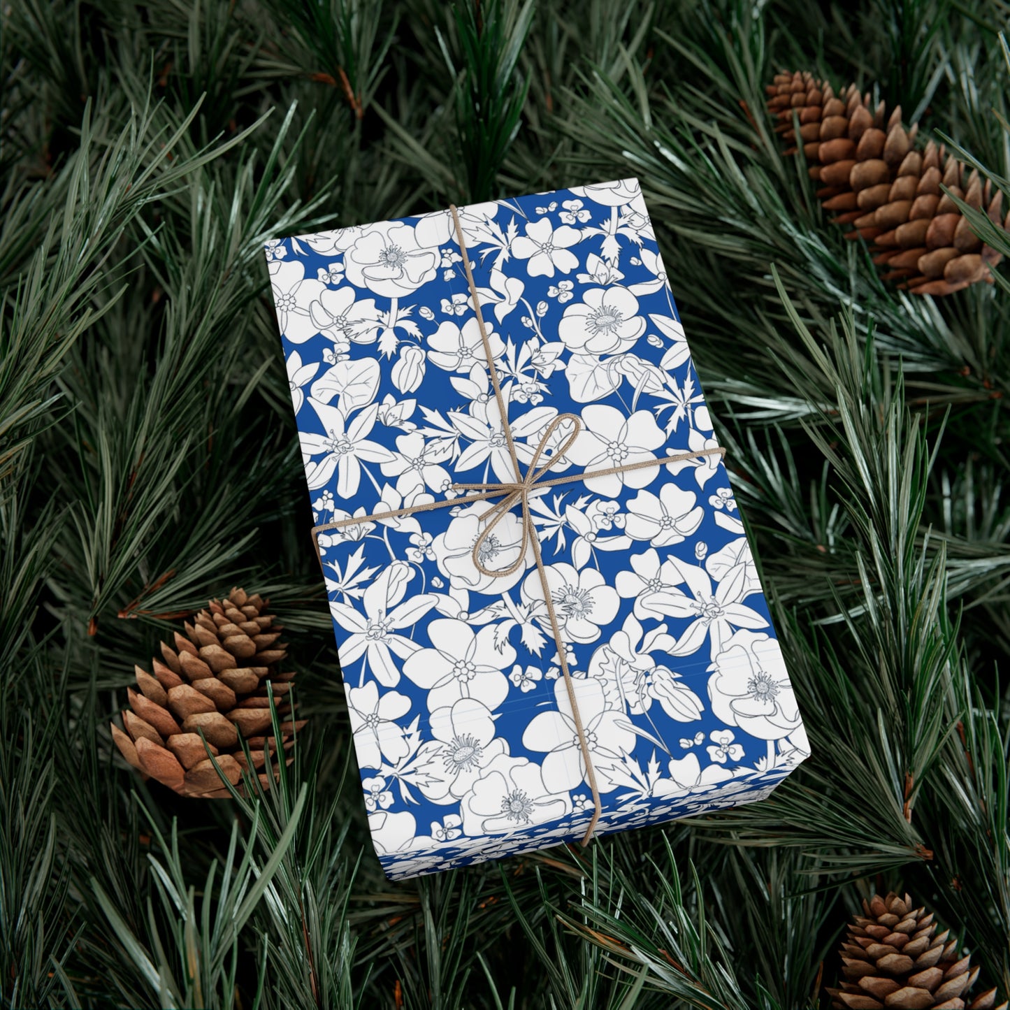 Vintage Blue, White Flowers - Gift Wrap Papers - 10255
