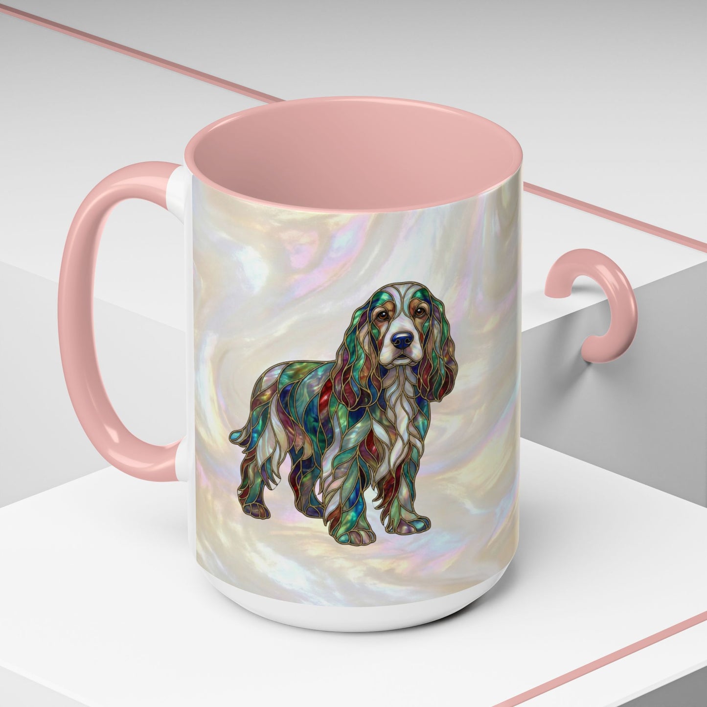 Cocker Spaniel Accent Coffee Mug -Stained Glass Style (11/15oz) - 14626