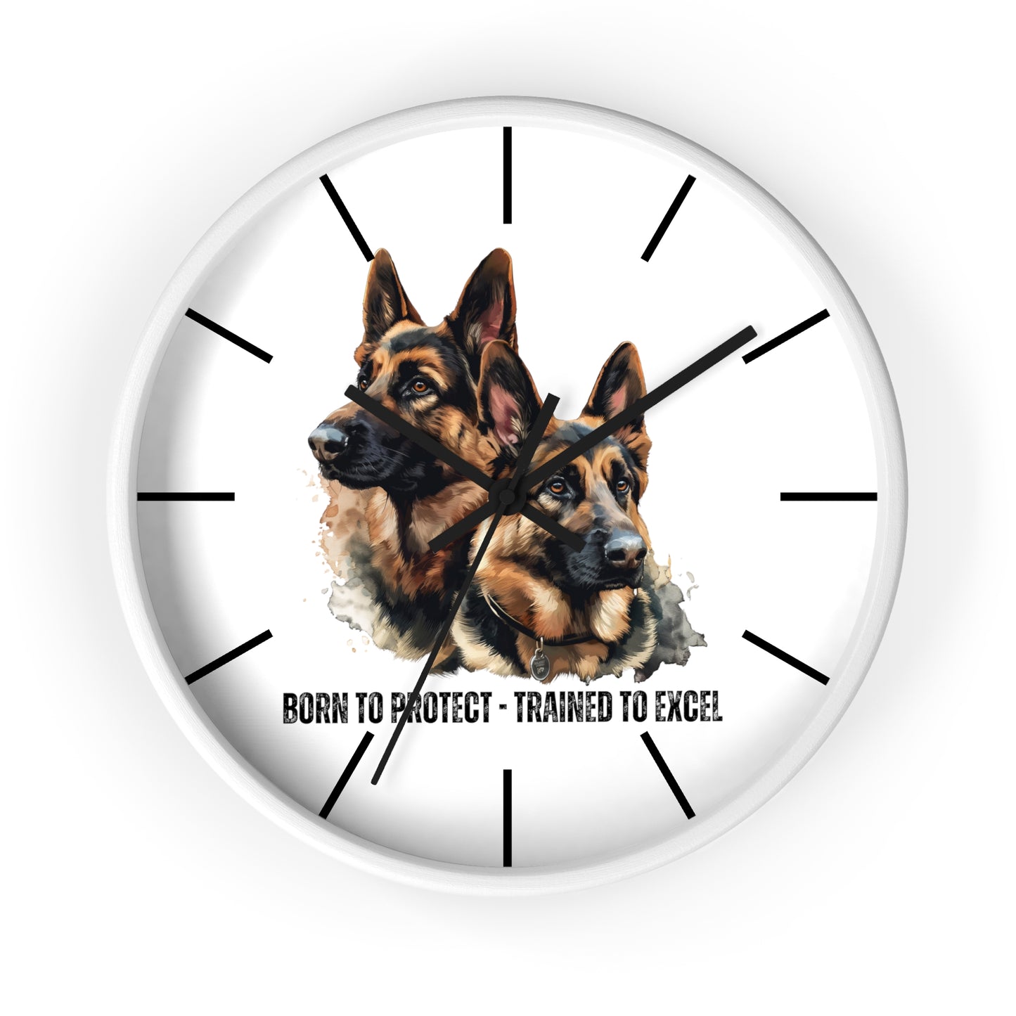 German Shepherds: Born to Protect - Wall Clock