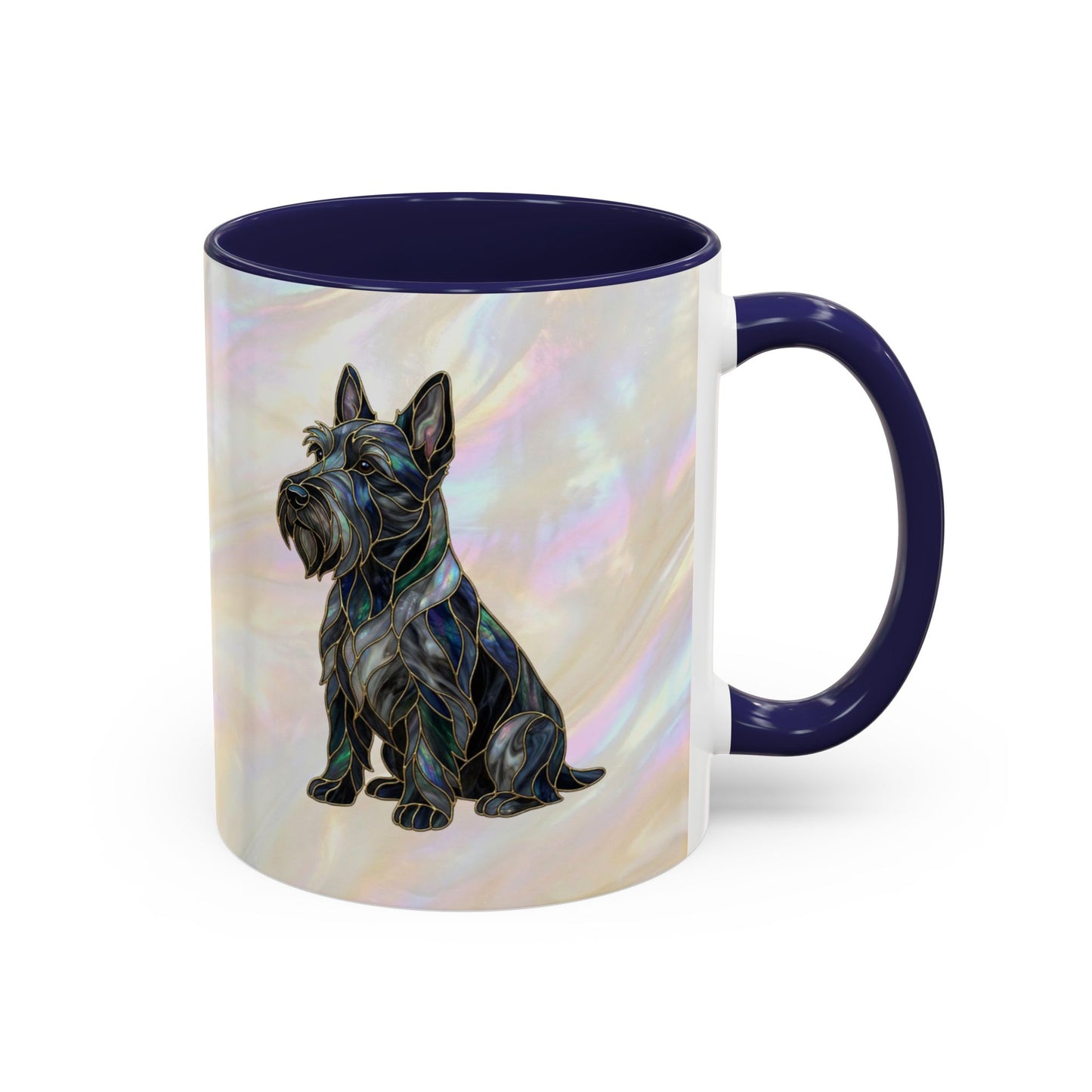 Scottish Terrier Accent Coffee Mug – Stained Glass Design 11/15oz - 14644