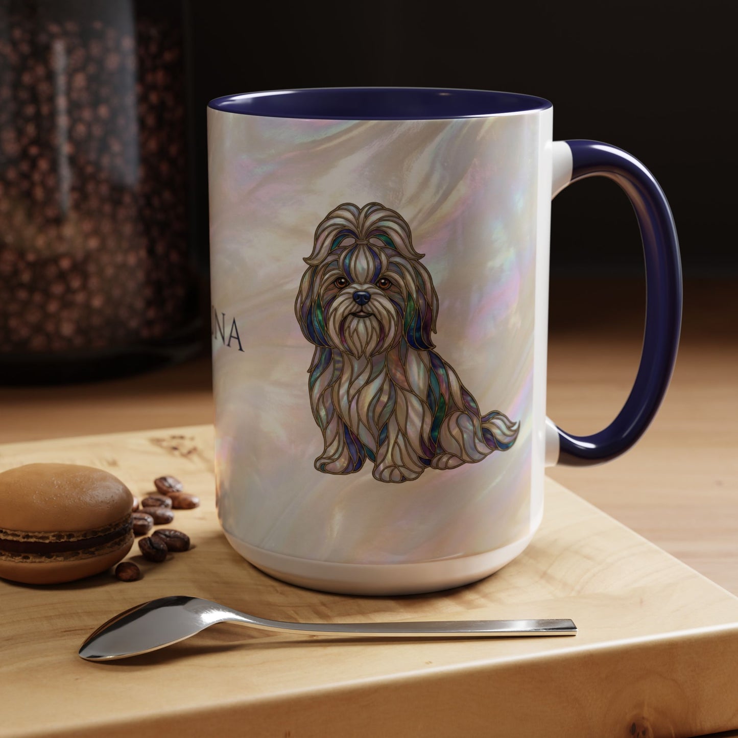 Shih Tzu Accent Coffee Mug – Stained Glass Design 11/15oz - 14647