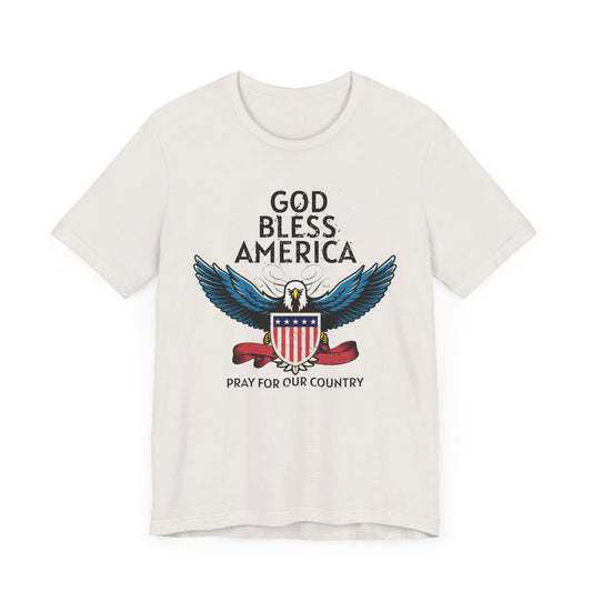 God Bless America Unisex Tee | Patriotic Shirt, American Eagle Design, Casual Wear, Independence Day, Gifts for Veterans - 13786