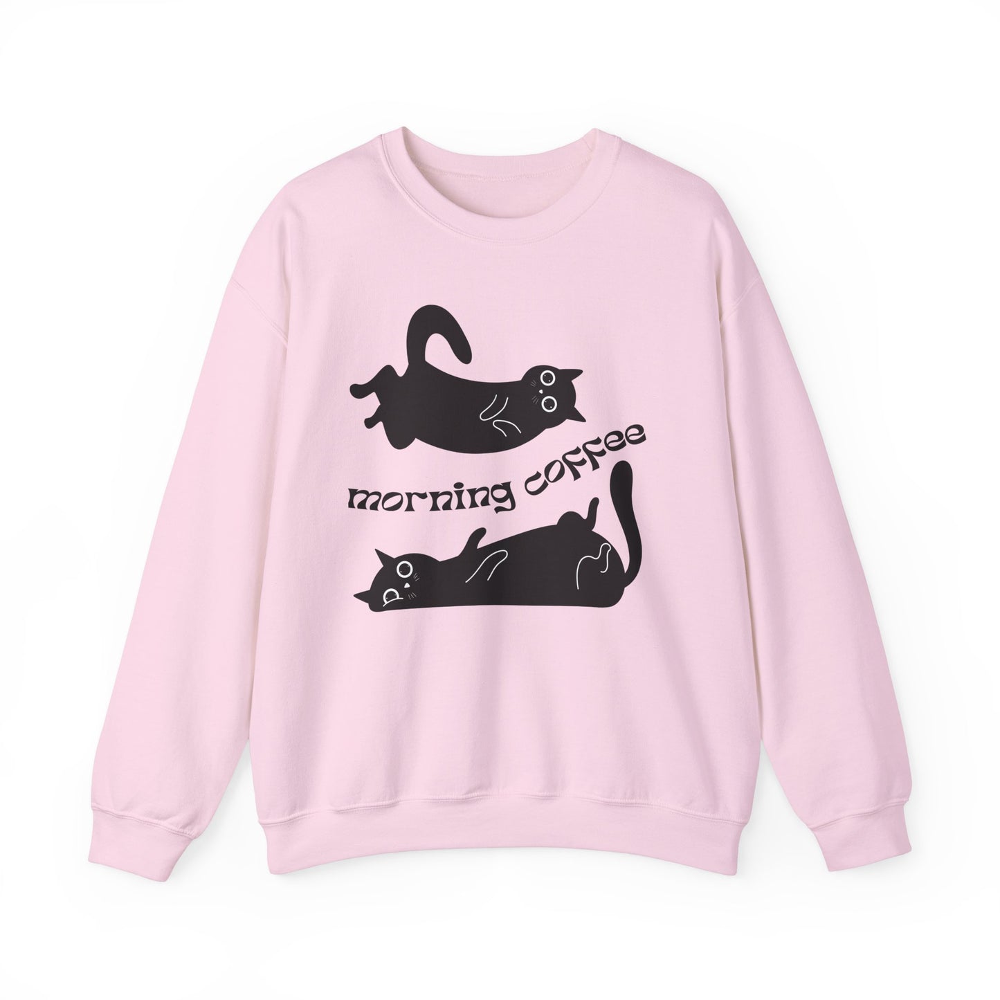 Black Cats, Morning Coffee - Unisex Heavy Blend™ Crewneck Sweatshirt - 11325
