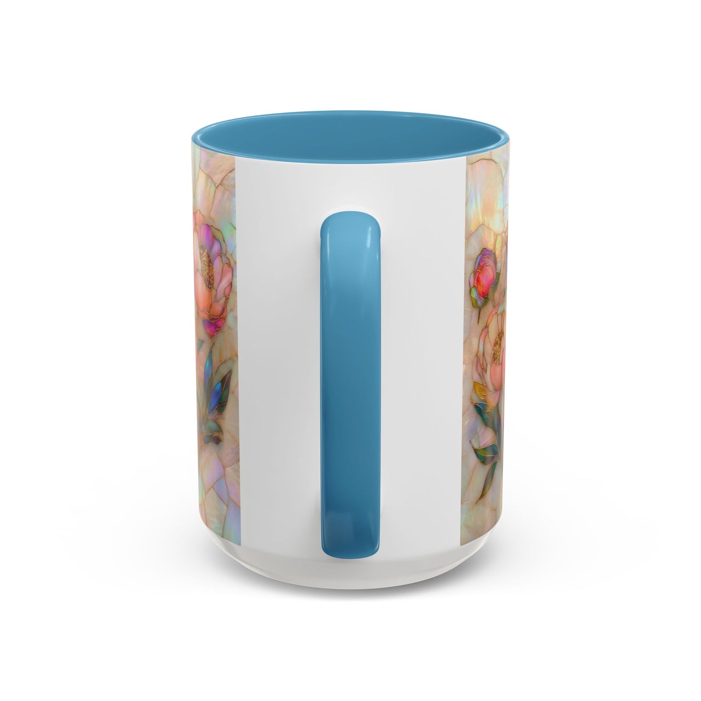 Peony Stained Glass Accent Coffee Mug – Floral Art 11/15oz - 14519