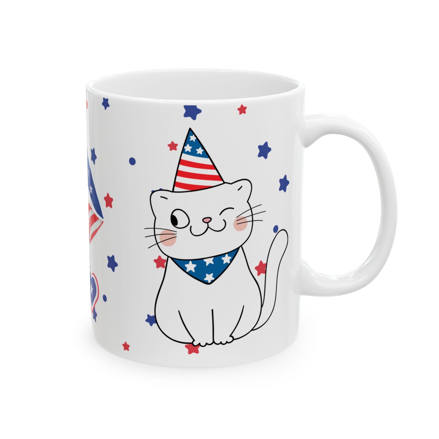 July 4, Cat's Love - Ceramic Mug, (11oz, 15oz) - 10588