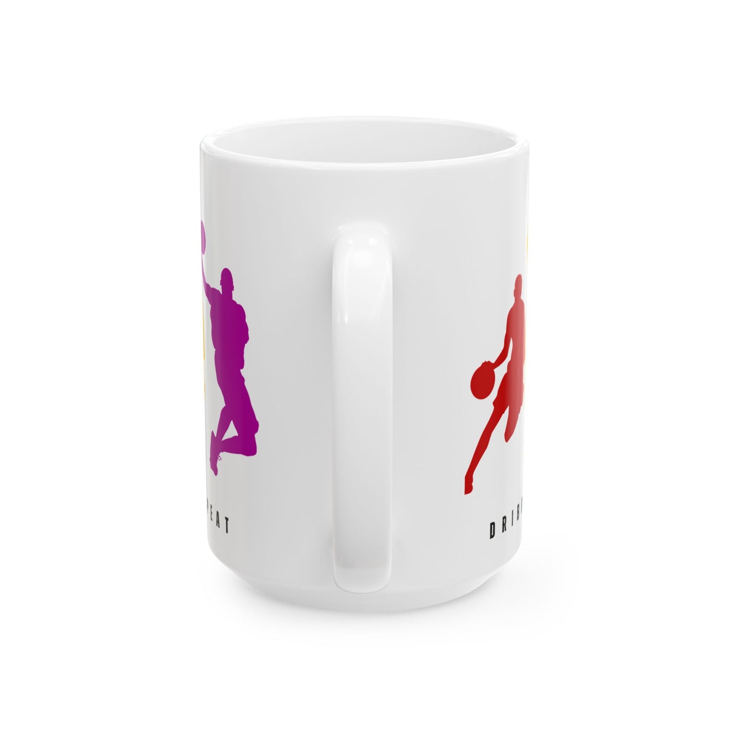 Dribble, Shoot, Score & Repeat, Basketball - Ceramic Mug, (11oz, 15oz) - 10301