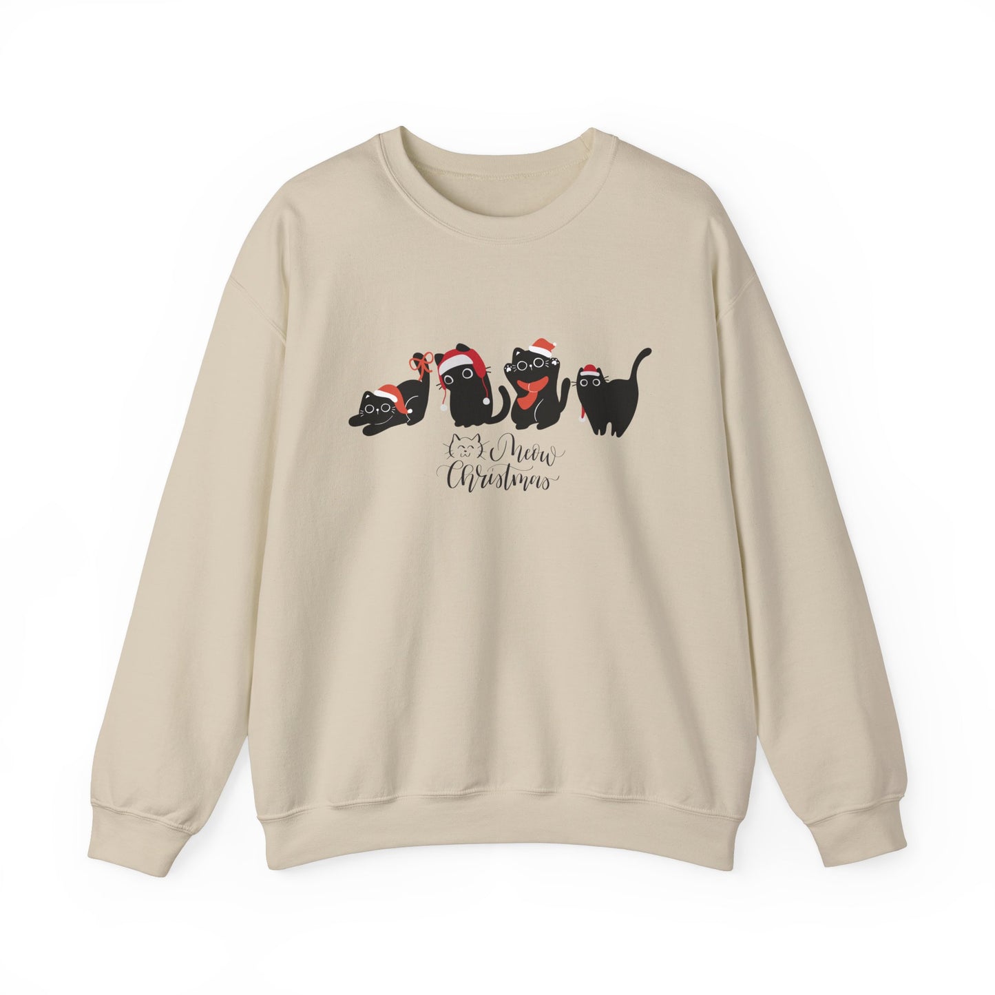 Black Cats, Meow Christmas - Unisex Heavy Blend™ Crewneck Sweatshirt - 10044