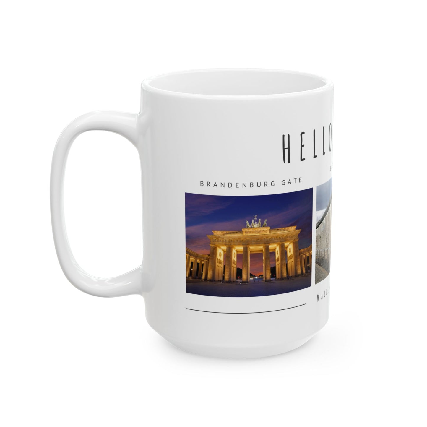 Hello Berlin! Ceramic Travel Mug with Cityscape Design - Perfect Gift for Travelers and History Lovers - 12015