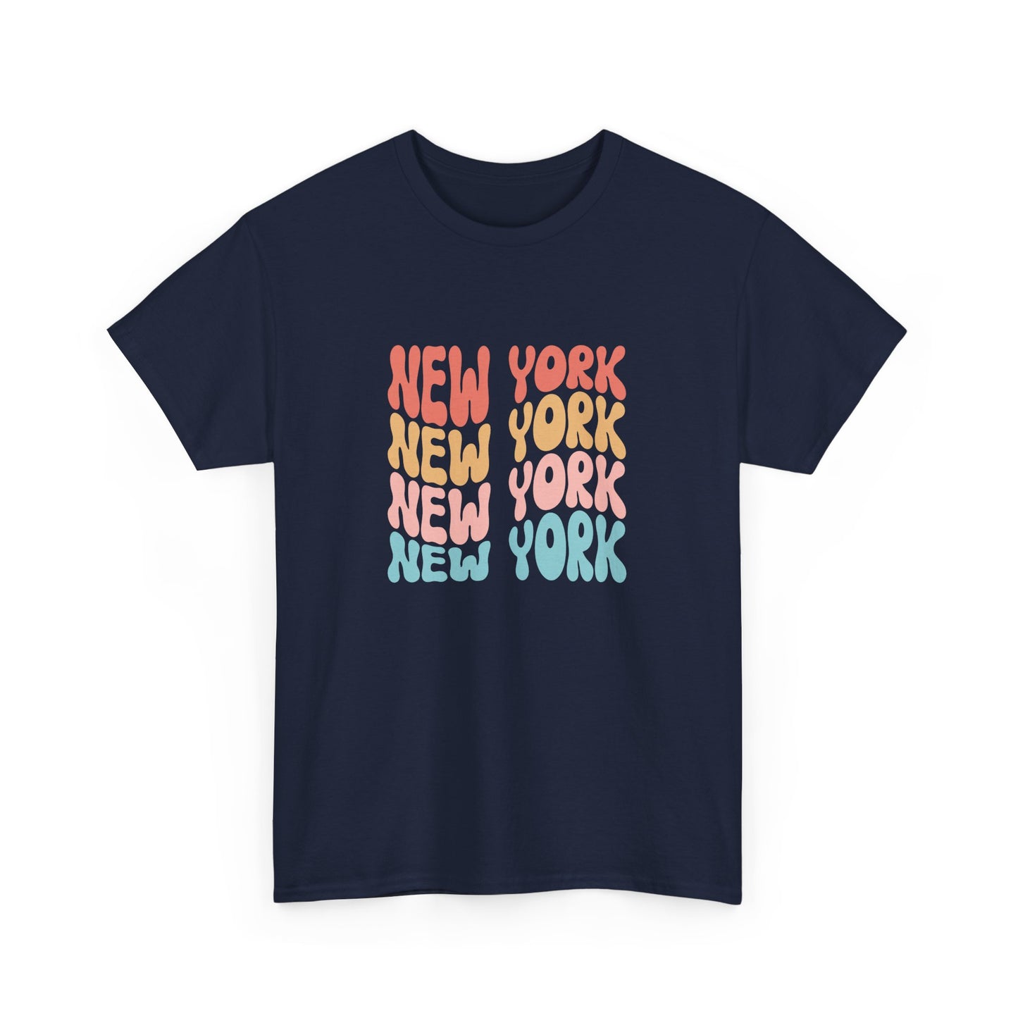 Retro New York Unisex Heavy Cotton Tee - Casual Streetwear Style - 12003