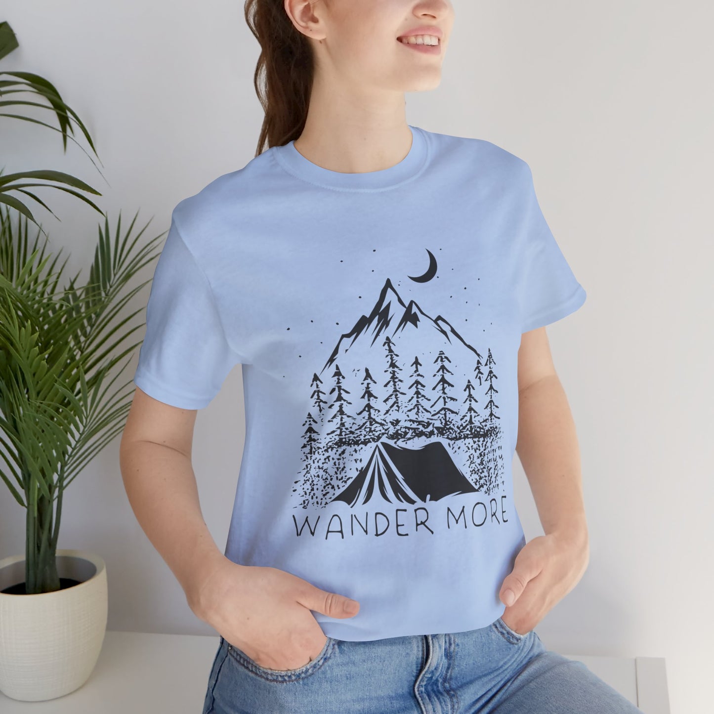 Camping: Wander More - Unisex Jersey Short Sleeve Tee