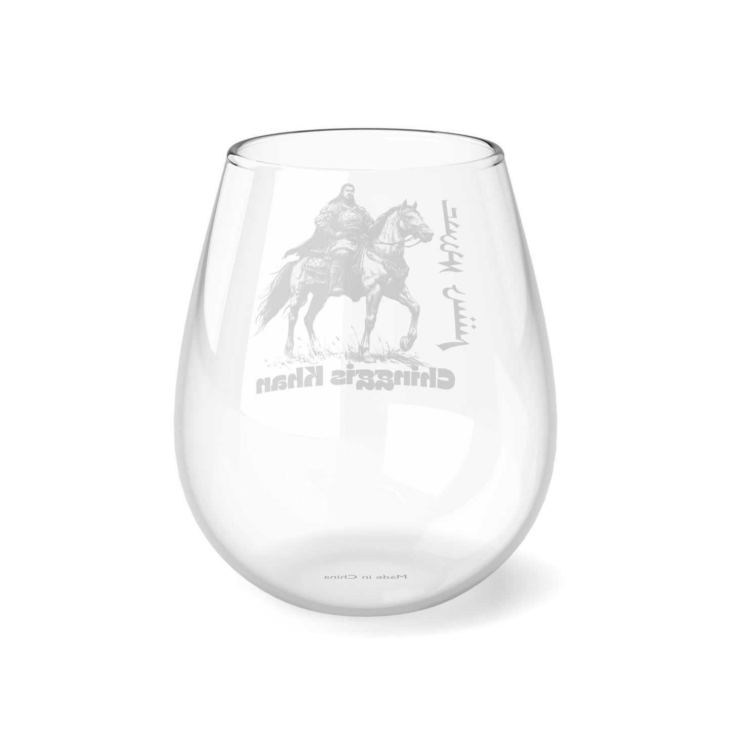 Mongolia: Chinggis Khan - Stemless Wine Glass, 11.75oz