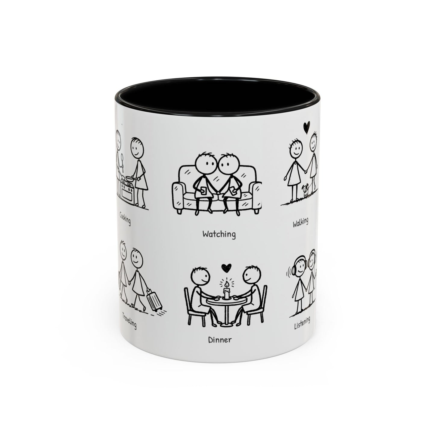 Our Favorite Things to Do Valentine’s Mug – Cozy Couples Illustrated Accent Coffee Mug - 14705