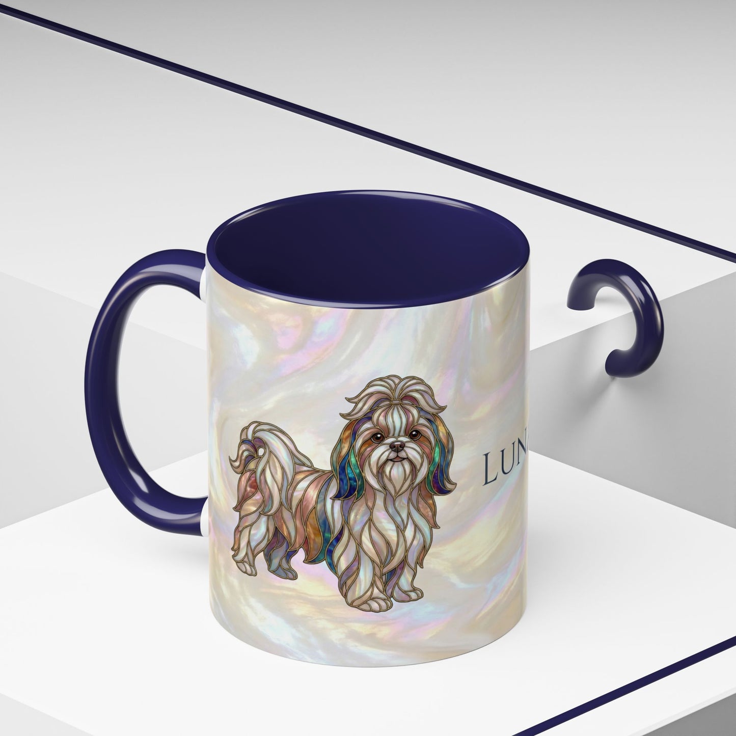 Shih Tzu Accent Coffee Mug – Stained Glass Design 11/15oz - 14647