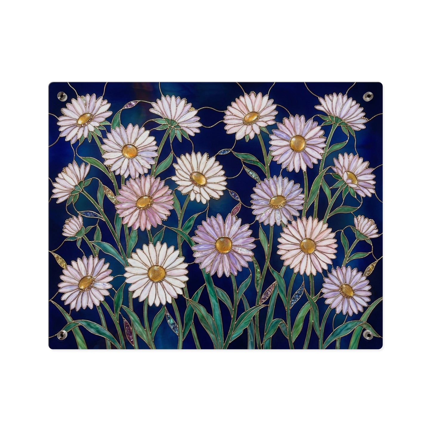 Aster Field Acrylic Wall Art Panel — Floral Home Décor - 14607