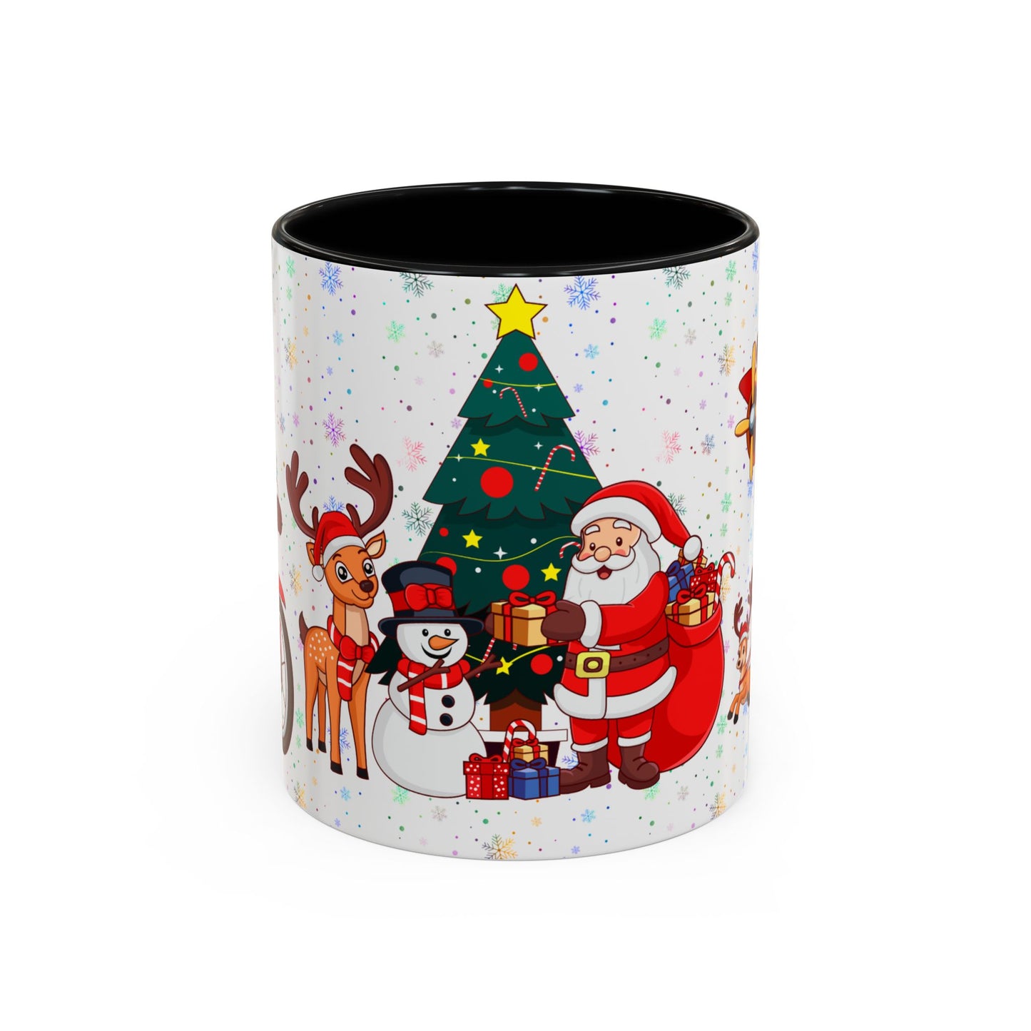 Christmas Party, Santa, Snowman & Reindeer - Accent Coffee Mug (11, 15oz) - 10429