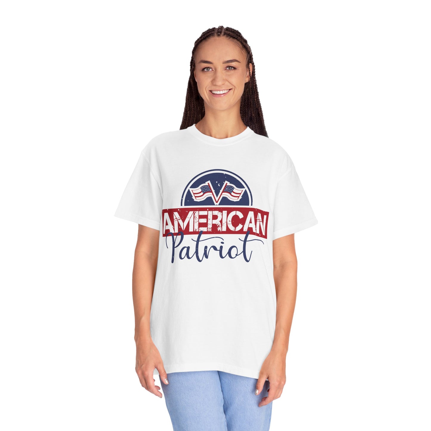 American Patriot Garment-Dyed T-Shirt, USA Pride Tee, 4th of July Shirt, Americana Apparel, Unisex Casual Wear - 13813