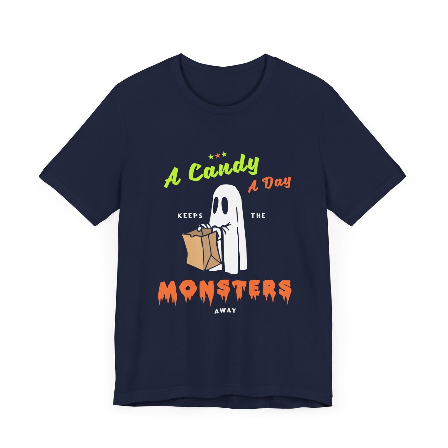 Halloween: A Candy Day Keeps The Monsters Away - Unisex Jersey Short Sleeve Tee - 12663