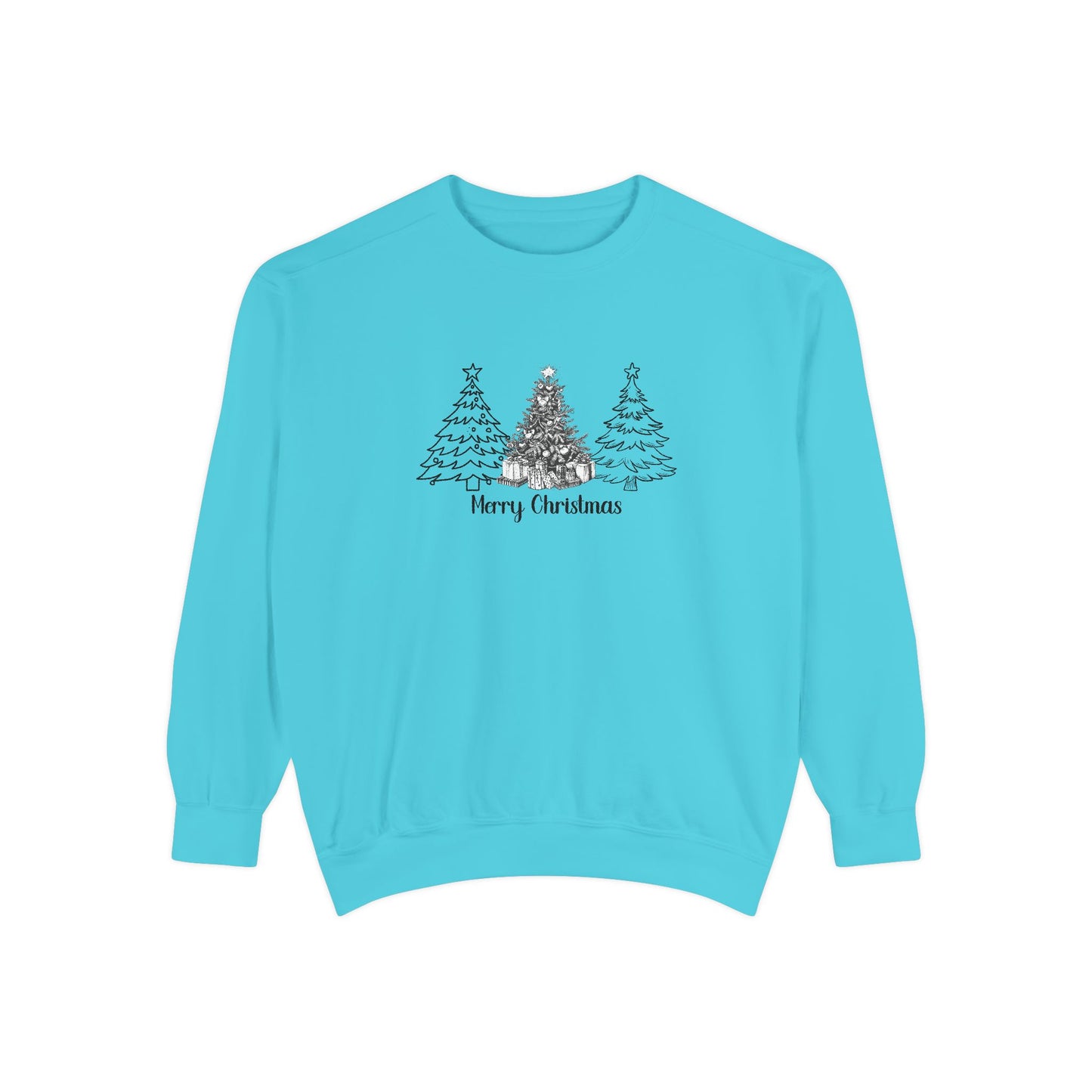 Merry Christmas, Trees - Unisex Garment-Dyed Sweatshirt - 10097