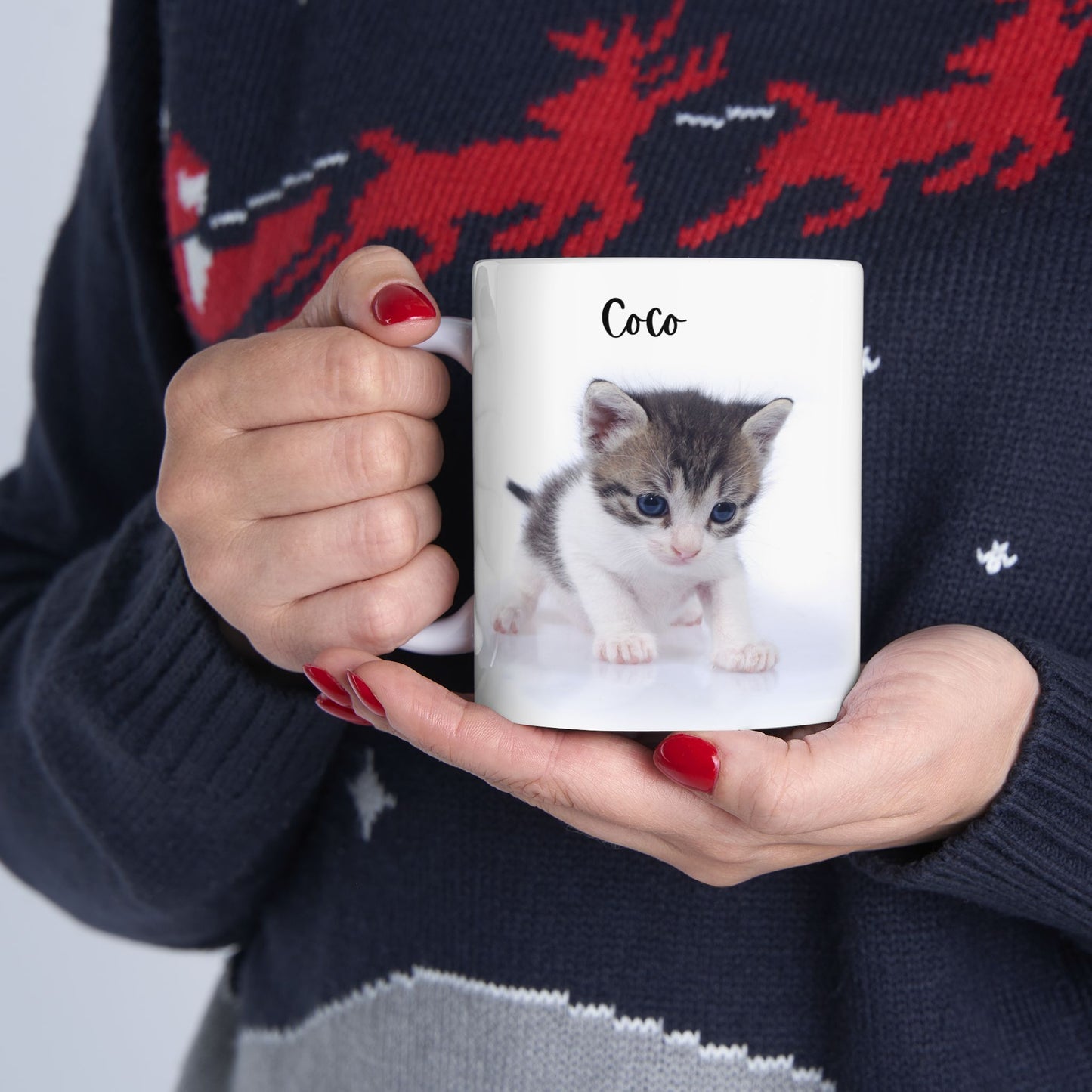 Cute Cat Ceramic Mug - Perfect Gift for Cat Lovers, Coffee Lovers, Animal Lovers, Pet Owners, Birthday, Holiday! - 14196