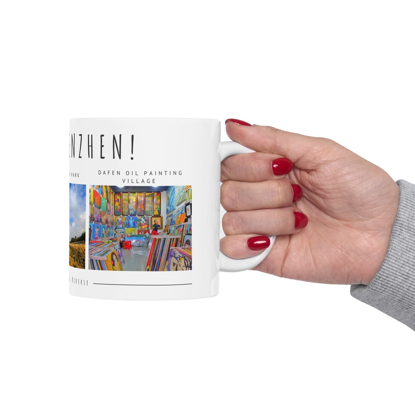 Hello, Shenzhen! Ceramic Mug - 11oz & 15oz - Modern & Bustling Design - 12103