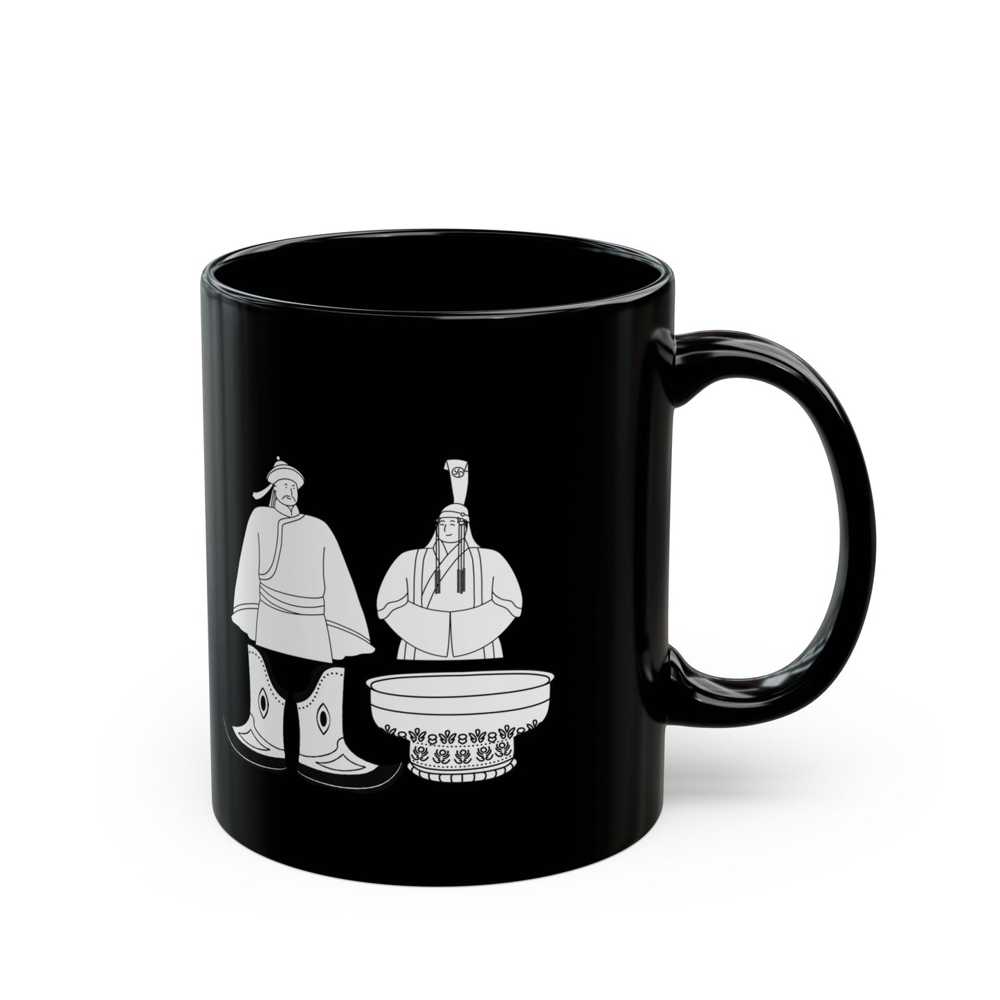 Mongol Ger -  Black Mug (11oz, 15oz) - 10111