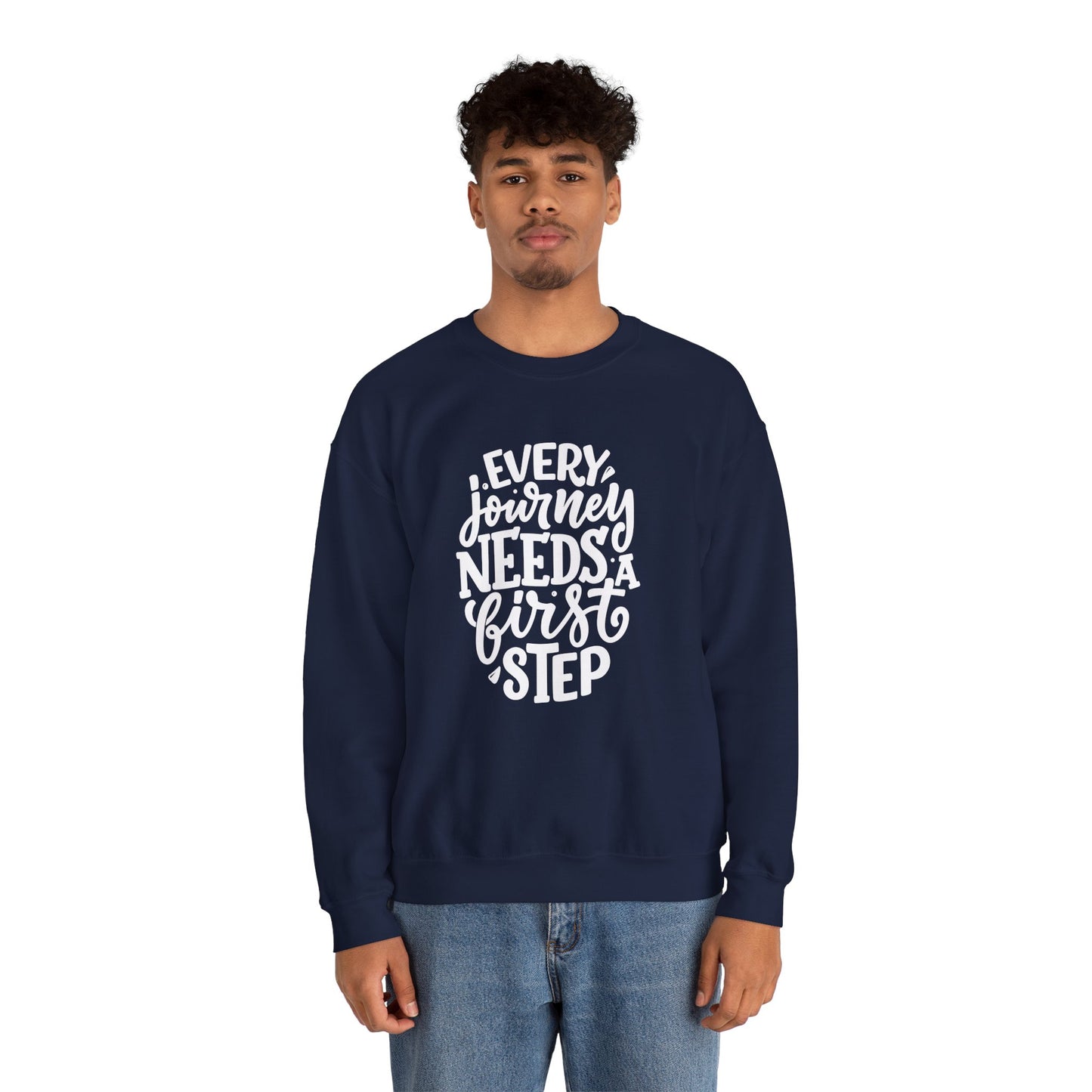Every Journey Needs A First Step - Unisex Heavy Blend™ Crewneck Sweatshirt