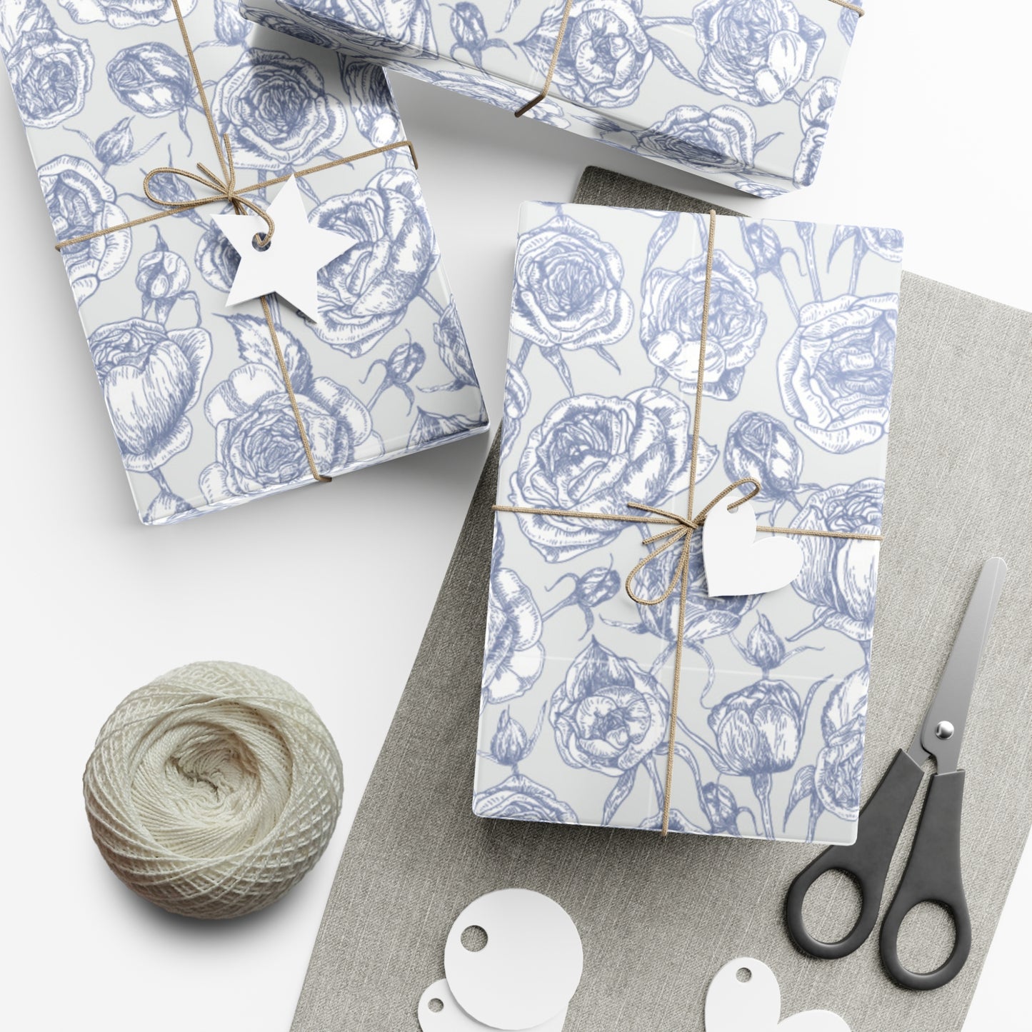 Vintage Blue Flowers - Gift Wrap Papers - 10314