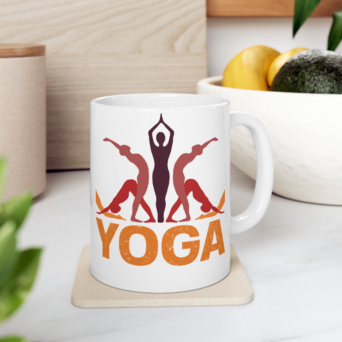 Yoga Ceramic Mug - Perfect for Mindfulness Moments, Gift for Yogis, 11oz & 15oz - 13151