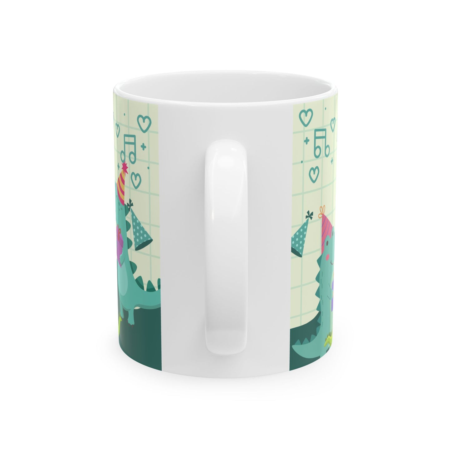 Birthday Party Dino Mug, Fun Kids Mug, Celebration Drinkware, Dinosaur Gift, Party-Themed Ceramic - 14000