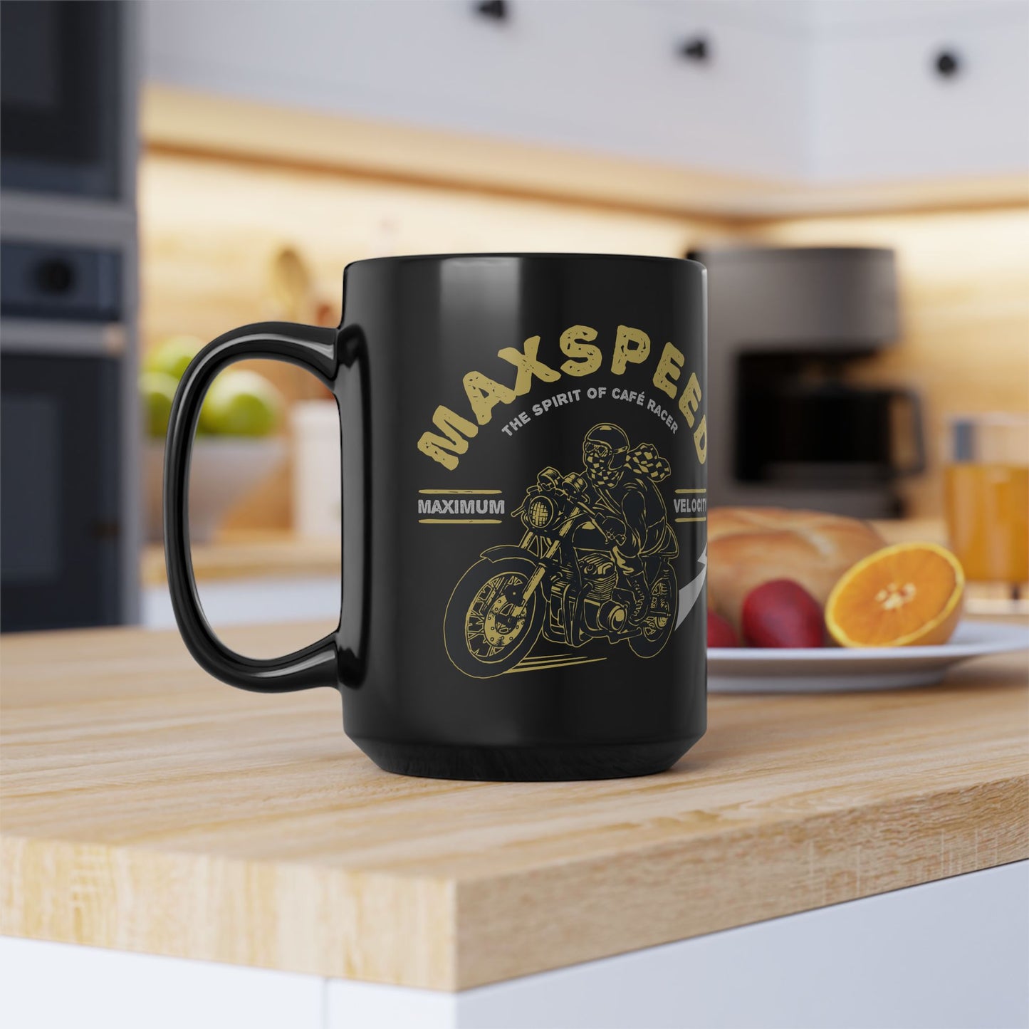Maxspeed, The Spirit of Cafe Racer - Black Mug (11oz, 15oz) - 13632
