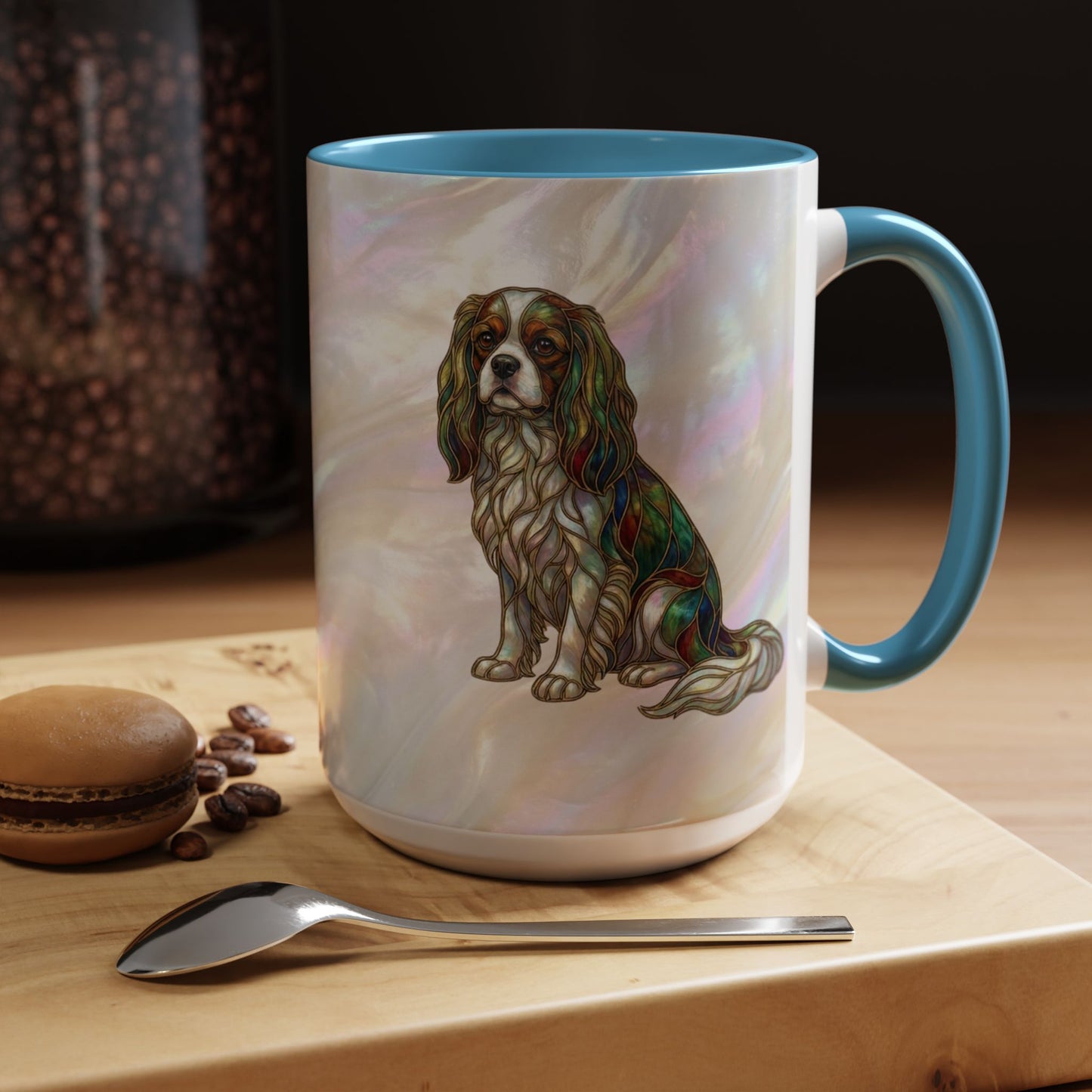 Cavalier King Charles Accent Coffee Mug -Stained Glass Style (11/15oz) - 14624