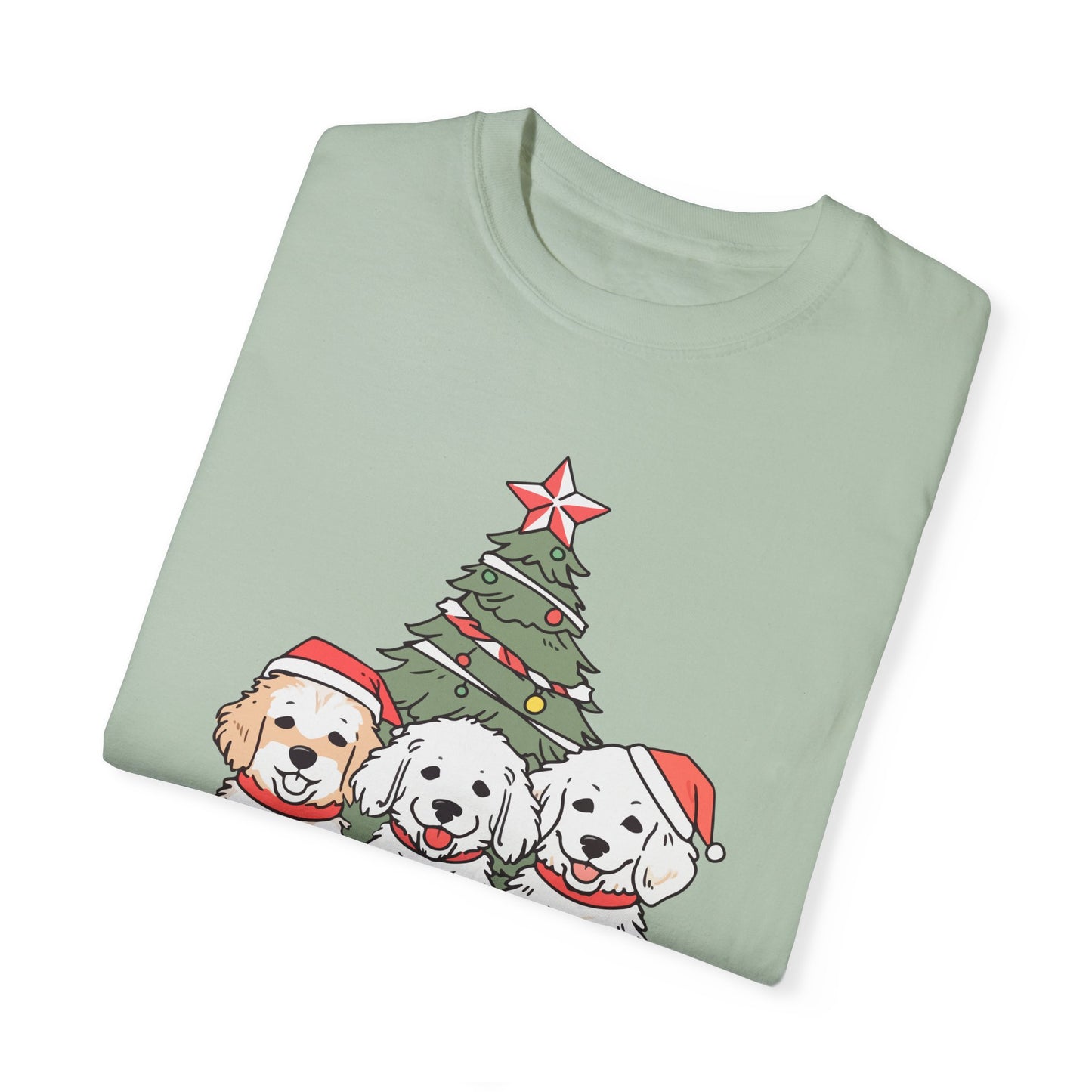 Puppies, Merry Christmas - Unisex Garment-Dyed T-shirt - 10280