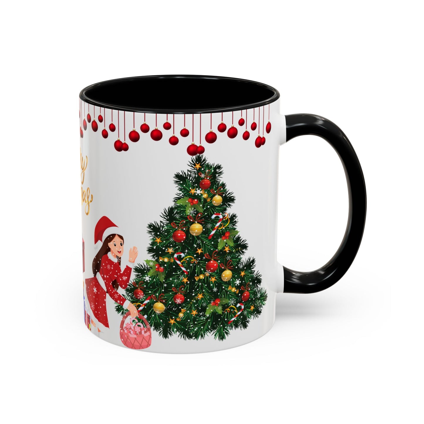 Merry Christmas - Accent Coffee Mug (11, 15oz)