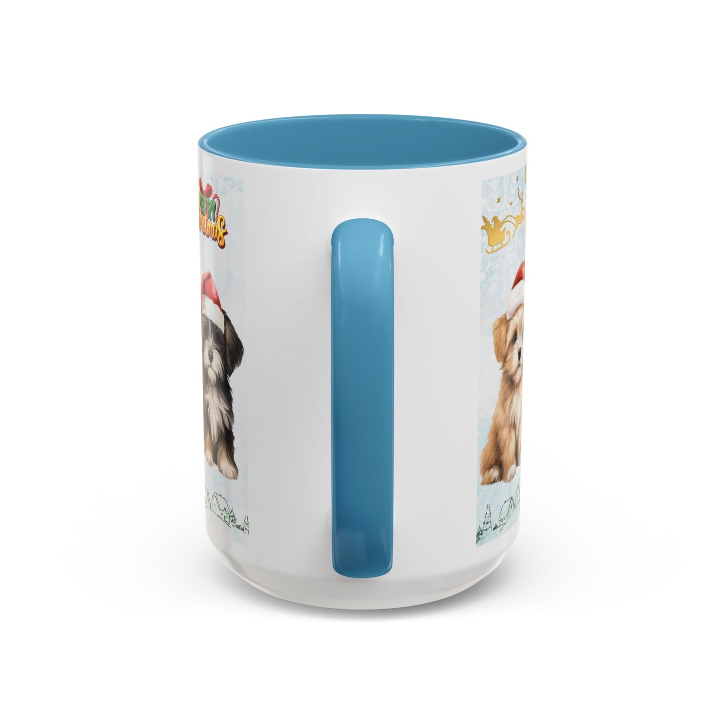 Merry Christmas, Puppies - Accent Coffee Mug (11, 15oz)