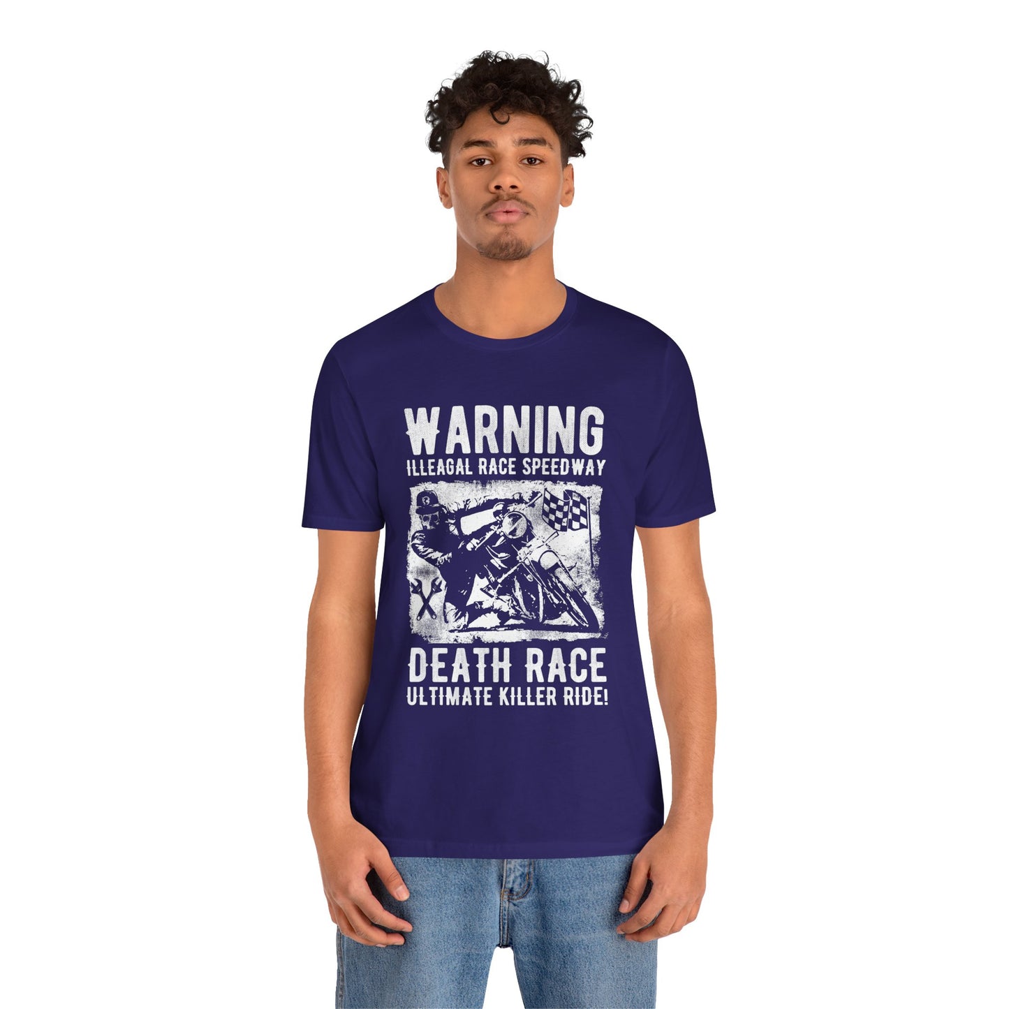 Warning: Illegal Race Speedway- Unisex Jersey Short Sleeve Tee - 13406