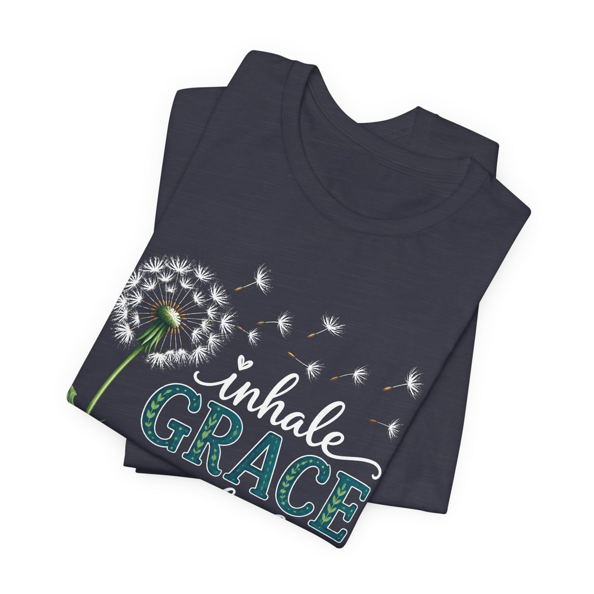 Inhale Grace Exhale Praise T-Shirt, Christian Faith Floral Tee - 14990