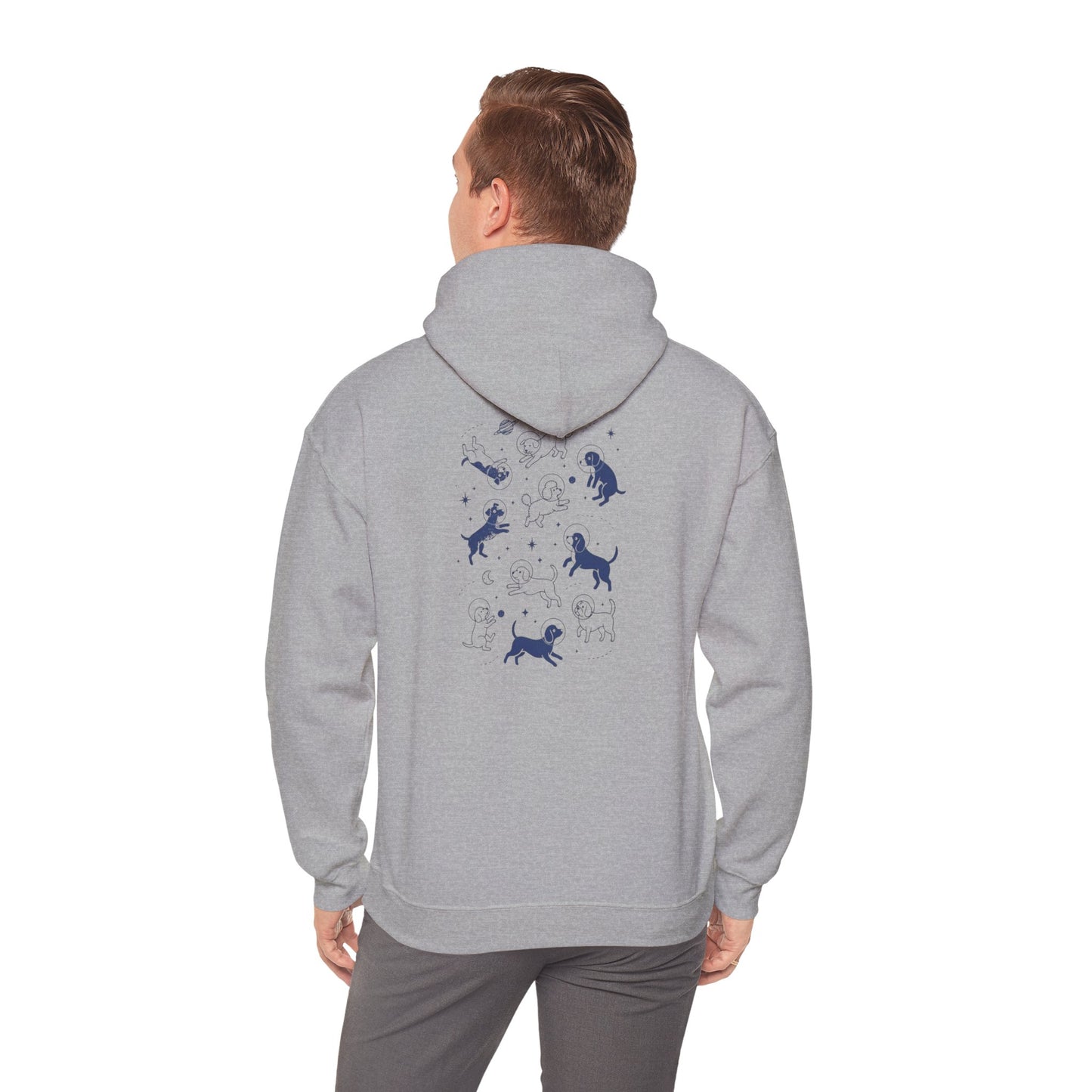 Dog in Space Hoodie – Space Puppy Graphic Hooded Sweatshirt, Unisex Heavy Blend™ - 14679