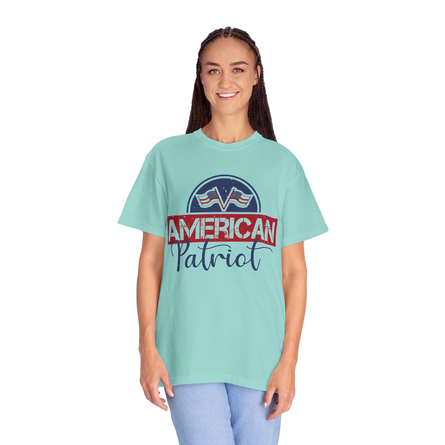 American Patriot Garment-Dyed T-Shirt, USA Pride Tee, 4th of July Shirt, Americana Apparel, Unisex Casual Wear - 13813