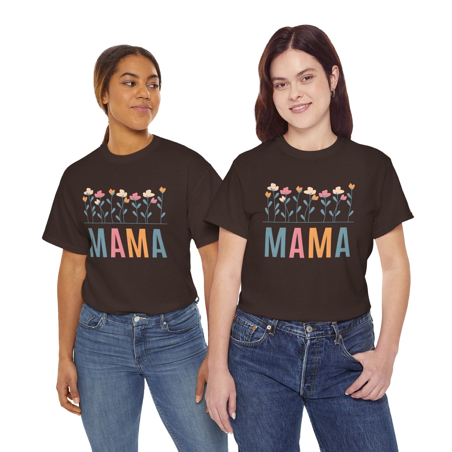 Mama Floral T-Shirt — Colorful Spring Flowers "MAMA" Tee for Mothers' Day - 14876