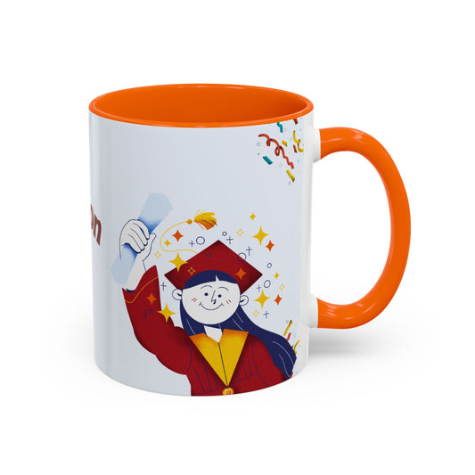 Happy Graduation, Glass of 2025, Customizable - Accent Coffee Mug (11, 15oz) - 10932