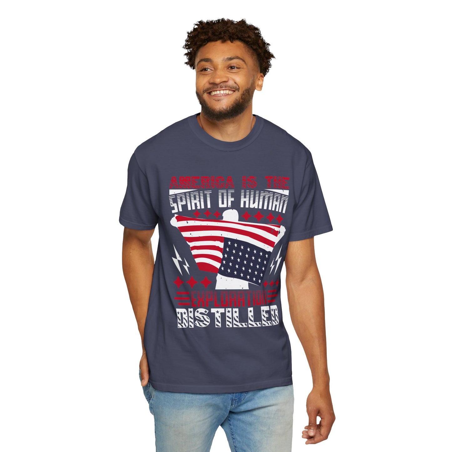 Patriotic Unisex T-Shirt - Spirit of Human Exploration, Independence Day Gift, July 4th Celebration Wear, American Pride Tee - 13792