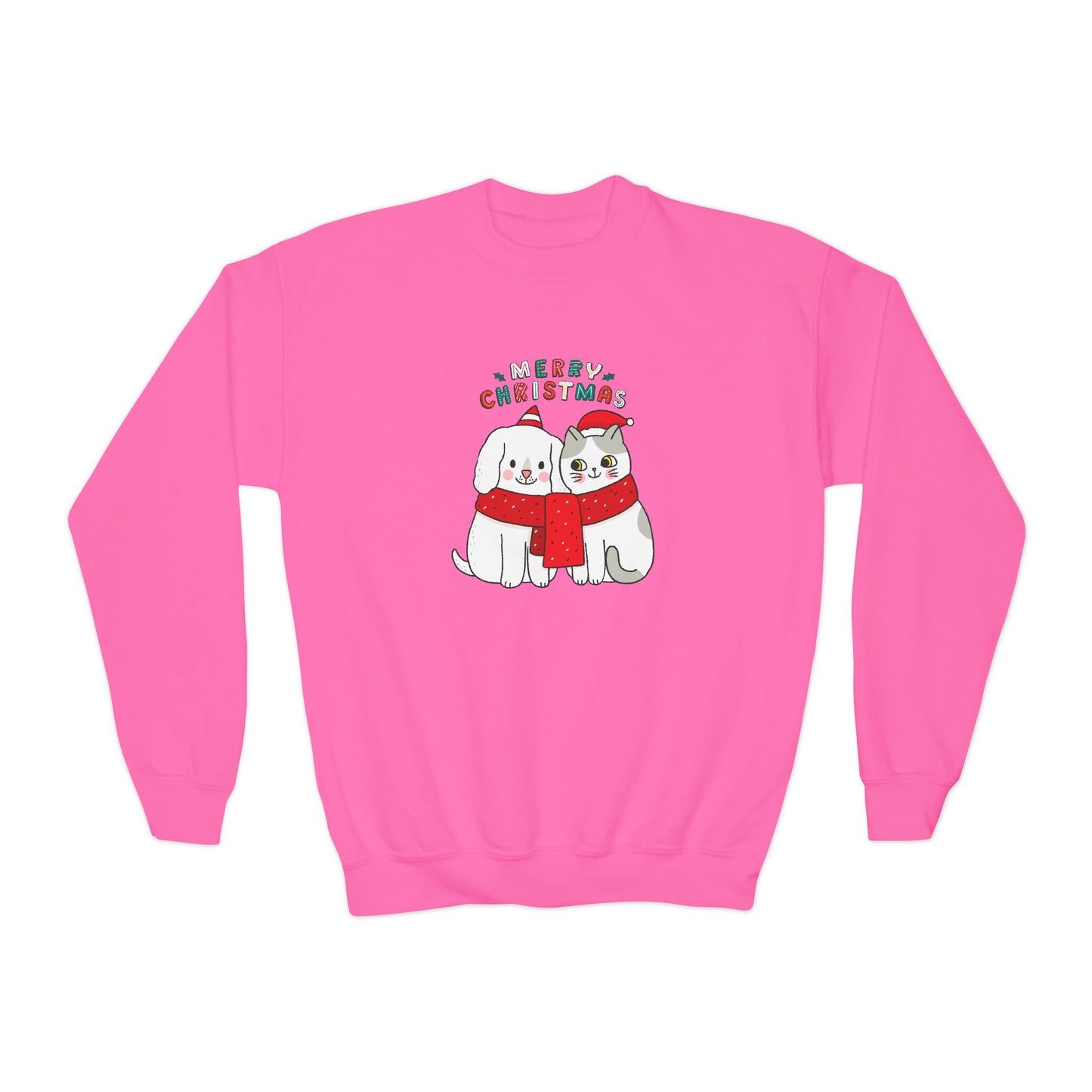 Two Cats, Merry Christmas - Youth Crewneck Sweatshirt - 10272