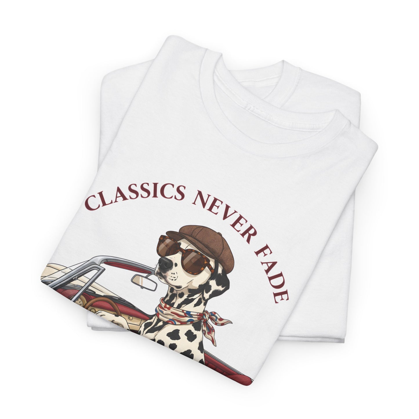 Retro Dog Driving T-Shirt – “Classics Never Fade” Vintage Convertible Tee Gift - 14850